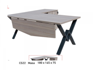 BÜROHOME CASA CS180 "L" Tipi 3'lü Masa Takımı