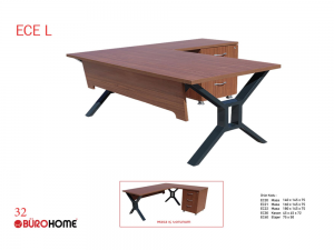 BÜROHOME ECE EC140 "L" Tipi 3'lü Masa Takımı