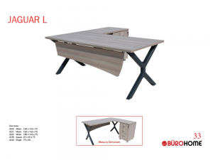 BÜROHOME JAGUAR JG180 "L" Tipi 3'lü Masa Takımı
