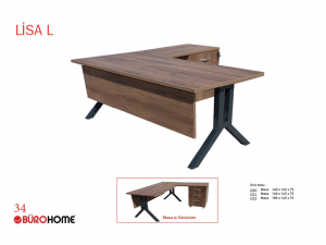 BÜROHOME LİSA LS180 "L" Tipi 3'lü Masa Takımı