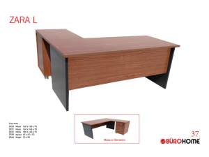 BÜROHOME ZARA ZR140 "L" Tipi 3'lü Masa Takımı