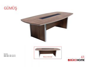 BÜROHOME GÜMÜŞ TP 33 2500 x 1200 x 750 mm Toplantı Masası