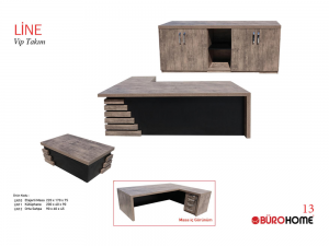 BÜROHOME LİNE LN 01 "L" Tipi 6'lı Masa Takımı
