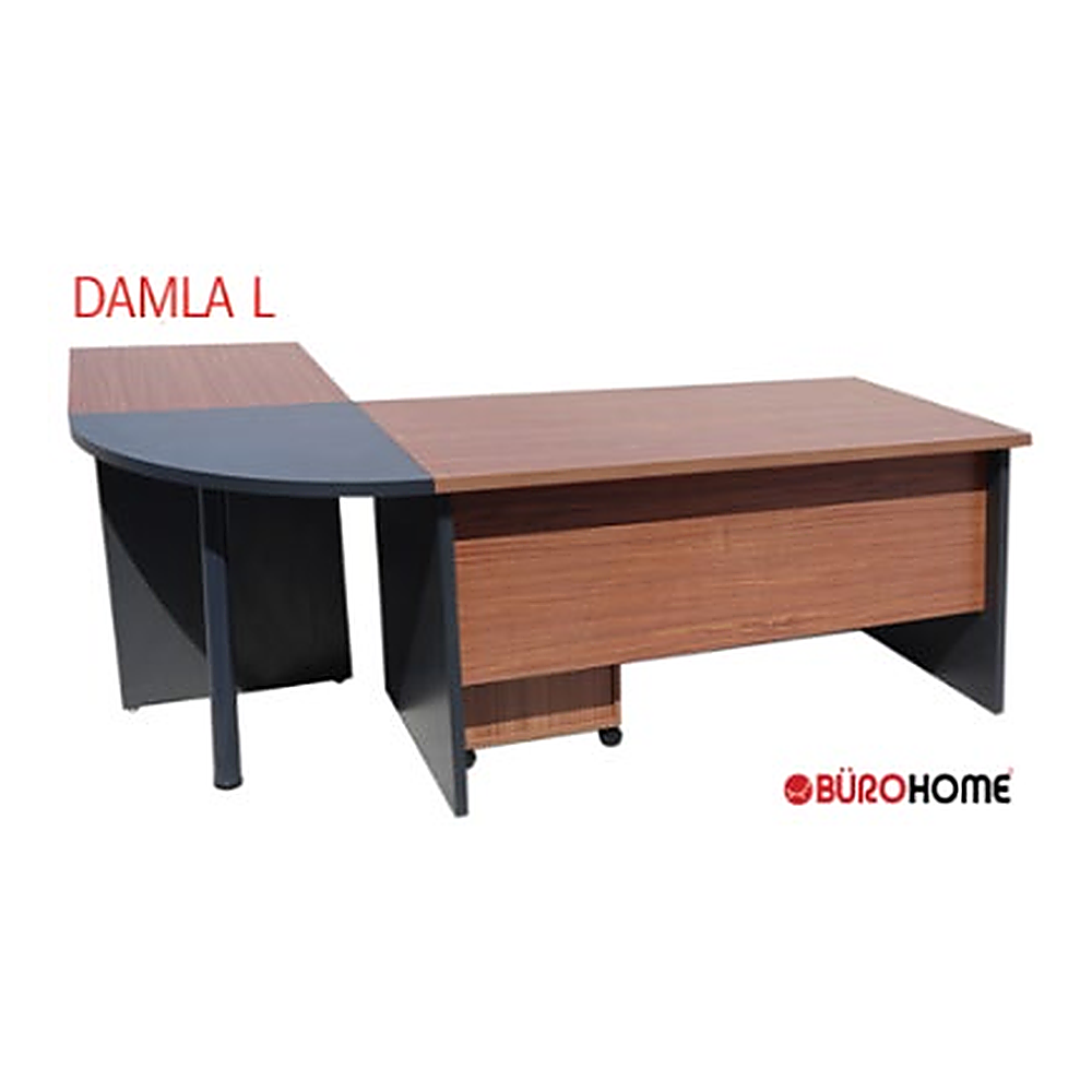 BÜROHOME DAMLA DM 08 "L" Tipi 3'lü Masa Takımı